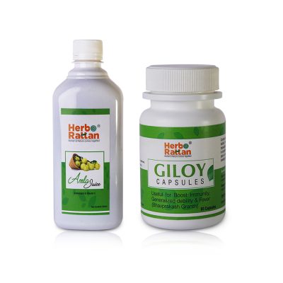 Rajni herbal Herbo Rattan Amla Juice – 500ml + Giloy Capsule – 60 capsules