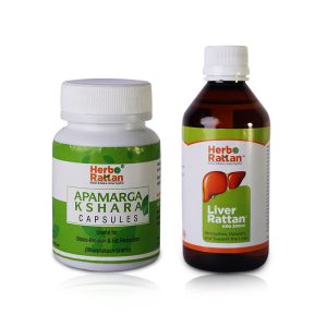 Rajni herbal Herbo Rattan Apamarga Kshara Capsule – 60 Capsules + Liver Rattan ARQ – 200 ml