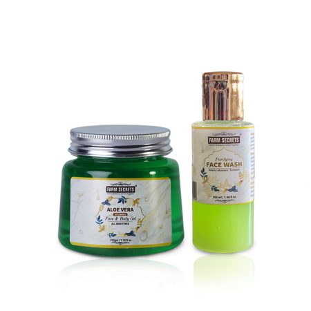 rajni herbal Farm Secrets AloeVera Face and Body Gel (220gm) + Purifying Face Wash (100ml)