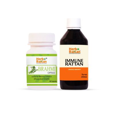 Herbo Rattan Brahmi Capsule – 60 Capsules + Immune Rattan Syrup – 200 ml