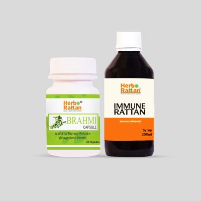 Herbo Rattan Brahmi Capsule – 60 Capsules + Immune Rattan Syrup – 200 ml