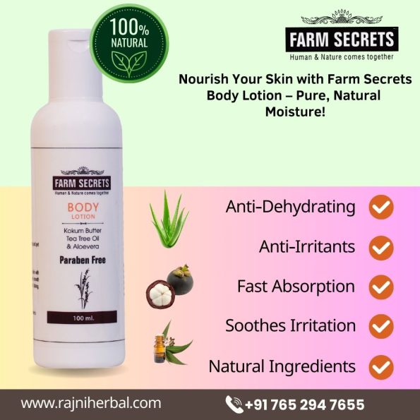 Farm Secrets Body Lotion 100ml Pack of 3 – Moisturizing and Nourishing Skin Care