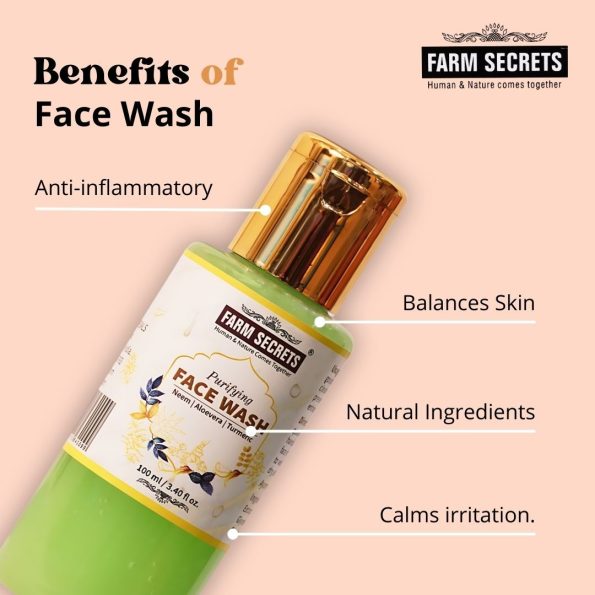 Farm Secrets Purifying Face Wash 100ml Pack of 4 for Clear and Glowing Skin