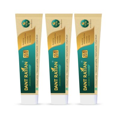 Dant Rattan Ayurvedic SLS FREE Toothpaste – 100gm (Pack Of 3)