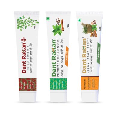 Dant Rattan Plus Herbal Toothpaste (100gm) + Herbal Toothpaste (100gm) +  Premium Herbal Toothpaste (100gm)