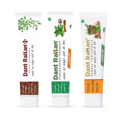Dant Rattan Plus Herbal Toothpaste (100gm) + Herbal Toothpaste (100gm) +  Premium Herbal Toothpaste (100gm)
