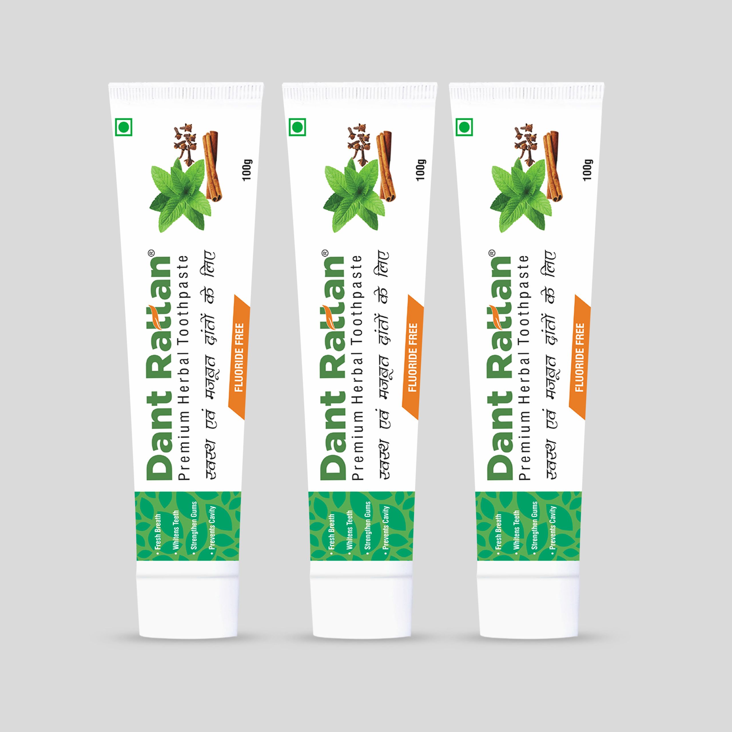 Dant Rattan Premium Herbal Toothpaste -100gm (Pack of 3)