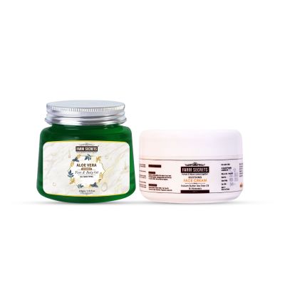 Farm Secrets AloeVera Face and Body Gel (220gm) + Soothing Face Cream (100ml)