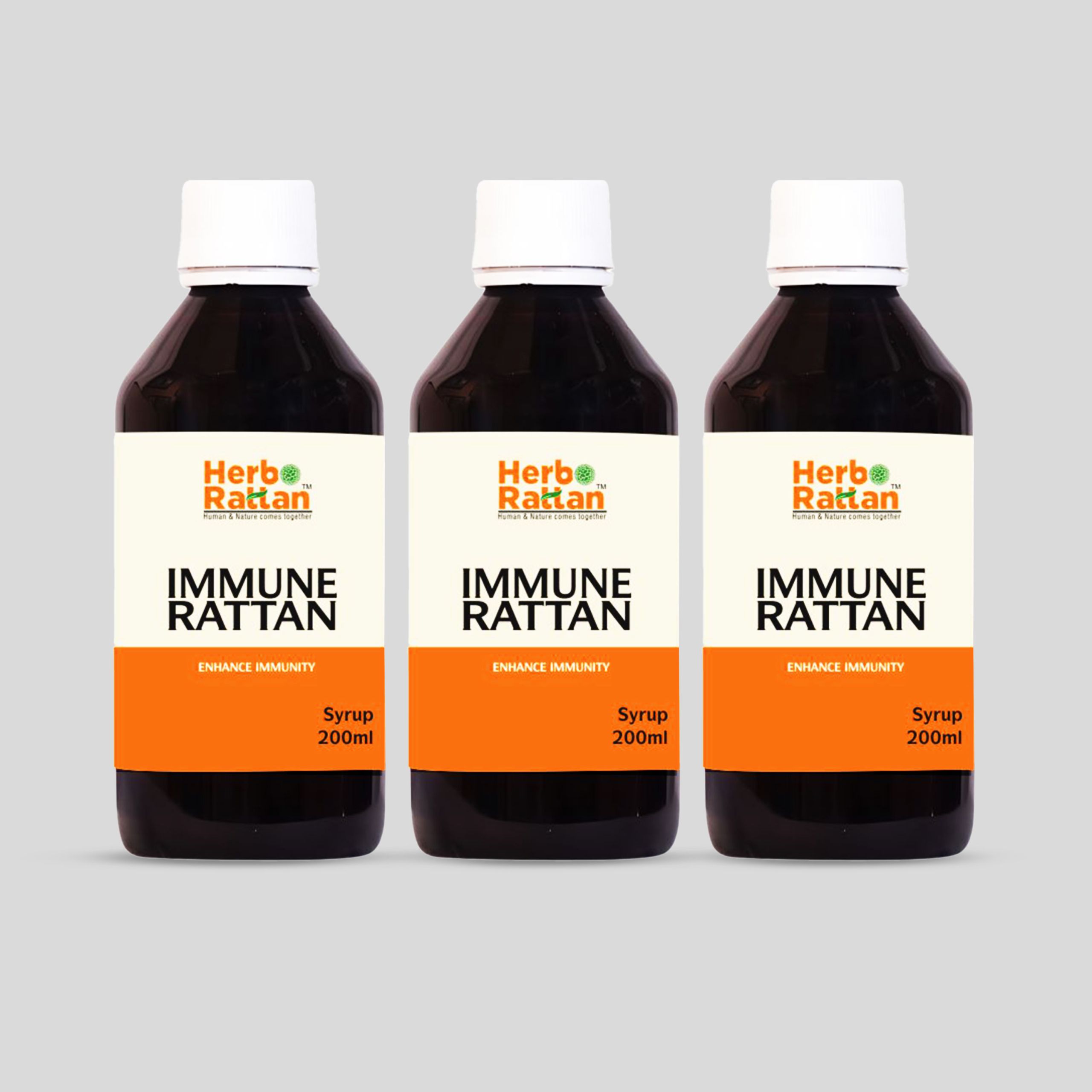 Herbo Rattan Immune Rattan Syrup 200ml Pack of 3 for Enhanced Immunity