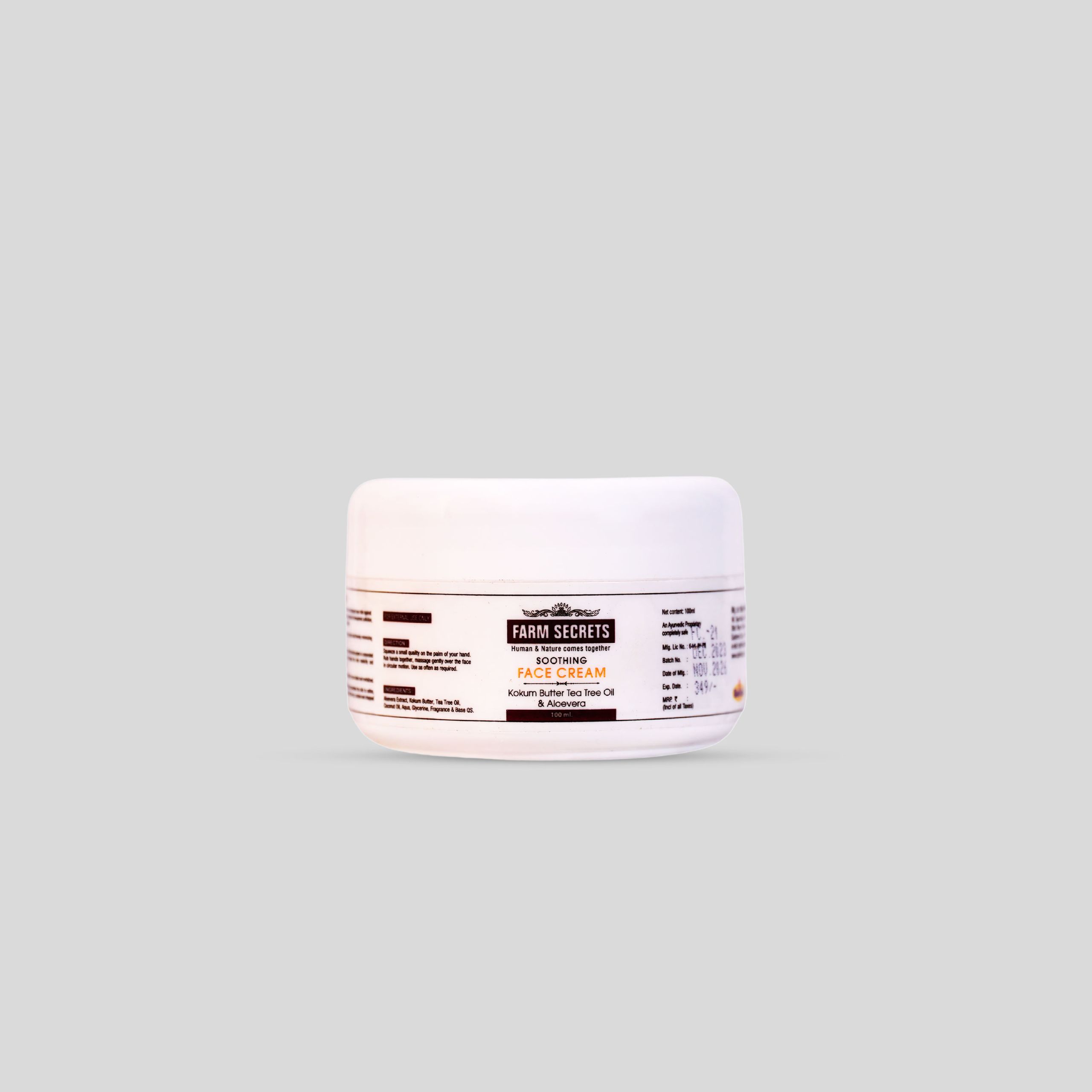 Farm Secrets Soothing Face Cream 100ml for Sensitive Skin