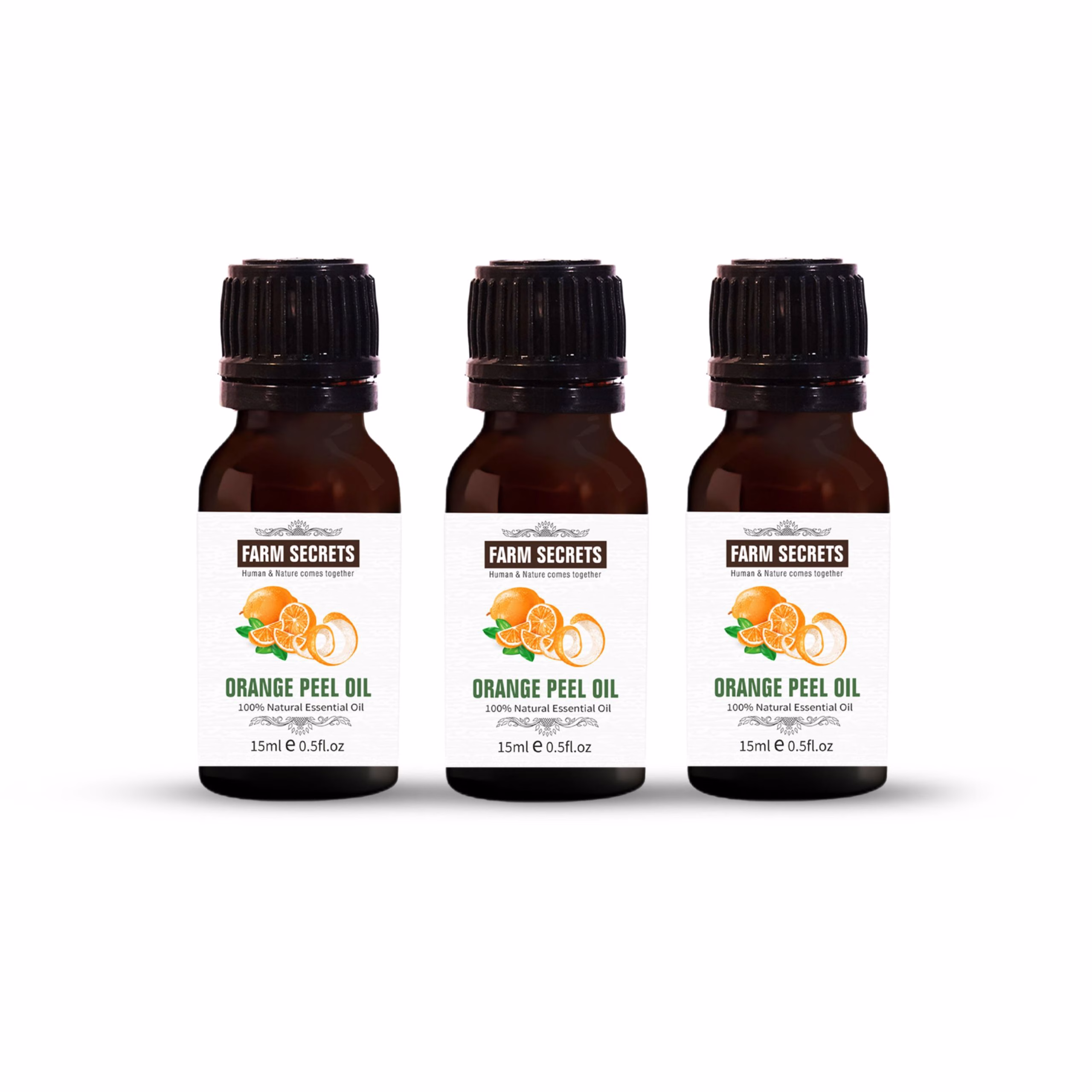 Farm Secrets Orange Peel Oil 15ml Pack of 3 – Natural Essential Oil for Aromatherapy